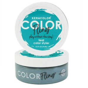 Keracolor Fling Teal Styler Light Hold Temporary Colour for all Hair 2 x 74ml Keracolor - On Line Hair Depot