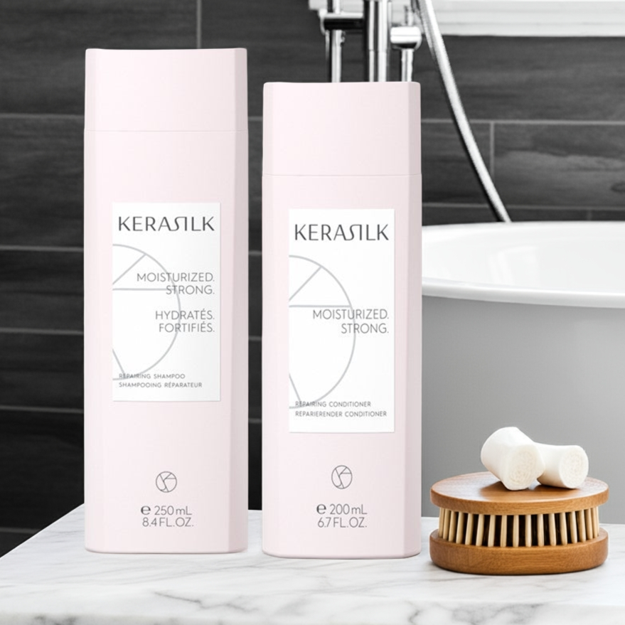 Kerasilk Repairing Shampoo & Conditioner Moisturized Strong Duo Pack - On Line Hair Depot