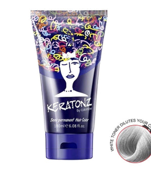 Keratonz Semi Permanent Color by Colornow 180ml White Toner Dilutes Colour Keratonz - On Line Hair Depot