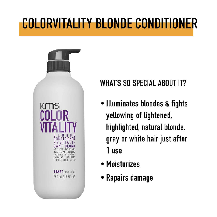 KMS Color Vitality Blonde Shampoo and Conditioner 750ml Duo Pack - On Line Hair Depot