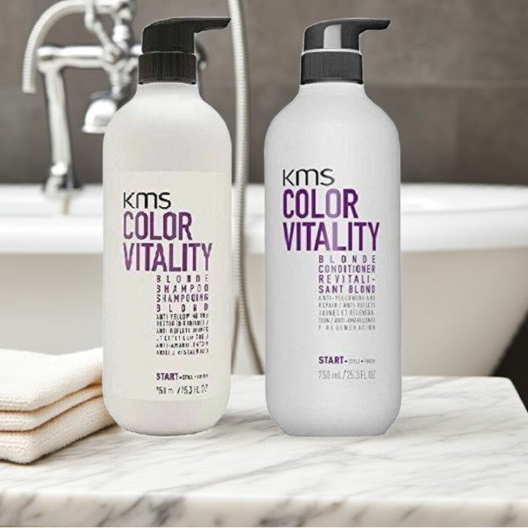KMS Color Vitality Blonde Shampoo and Conditioner 750ml Duo Pack - On Line Hair Depot