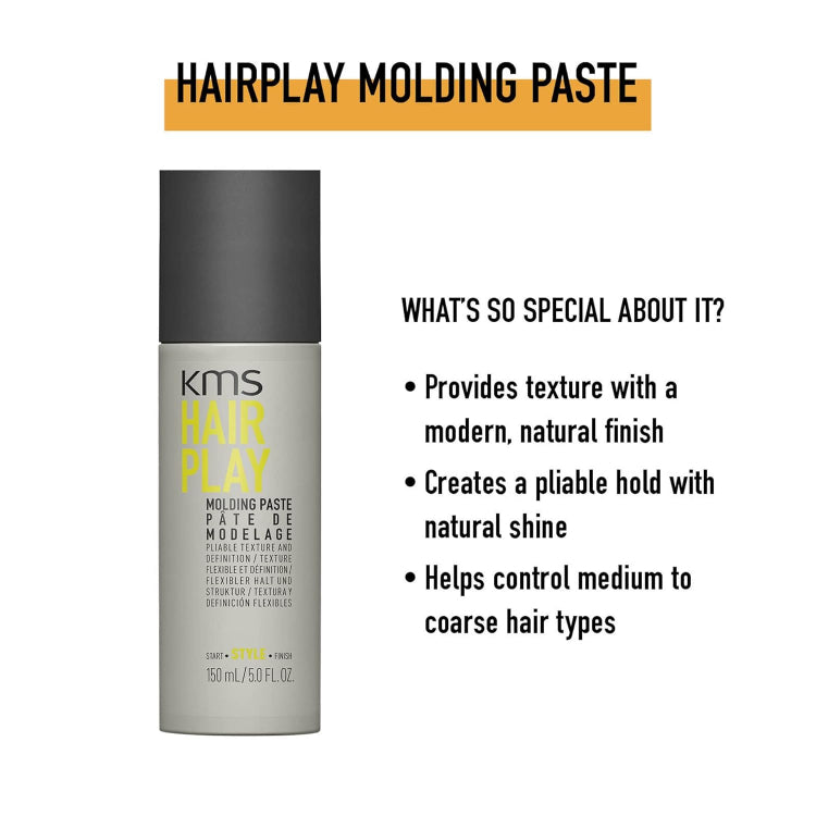 KMS Hair Play Molding Paste 150 ml Moulding x 3 - On Line Hair Depot