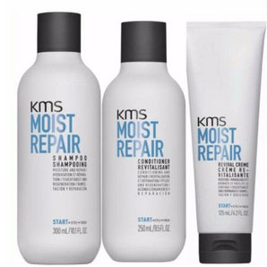 KMS Moist repair Shampoo, Conditoner and Revival Creme Trio - On Line Hair Depot