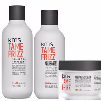 KMS Tame Frizz Shampoo, Conditioner and Smoothing Reconstructor Trio KMS Start - On Line Hair Depot