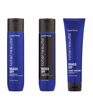 Matrix Total Results Brass Off trio pack shampoo,conditioner,smoothing cream Matrix Total Results - On Line Hair Depot