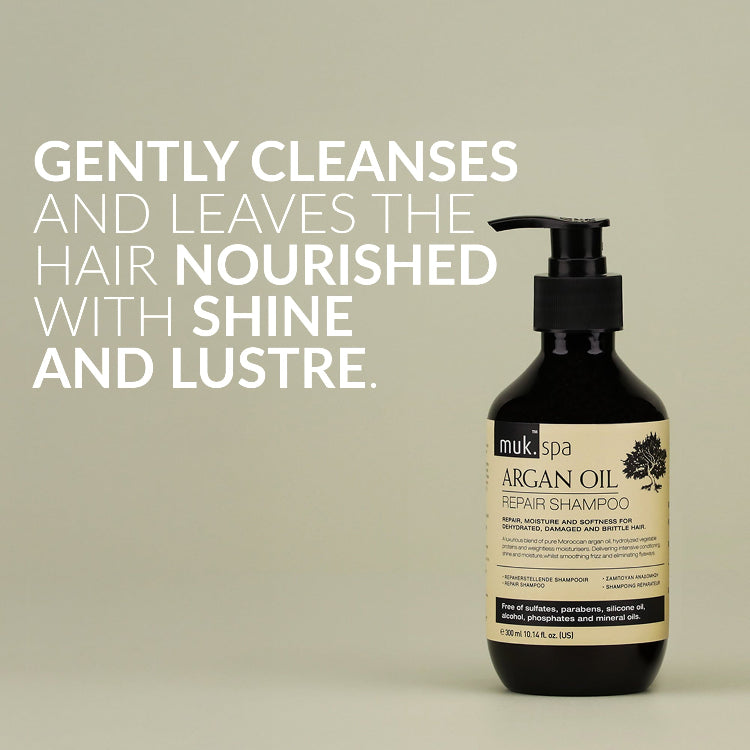 muk Spa Argan Oil Repair Shampoo & Conditioner 300ml Duo Sulfate and Paraben Free - On Line Hair Depot
