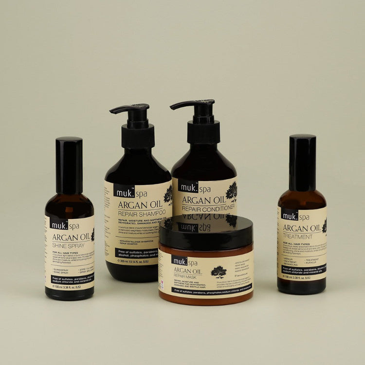 muk Spa Argan Oil Repair Shampoo & Conditioner 300ml Duo Sulfate and Paraben Free - On Line Hair Depot