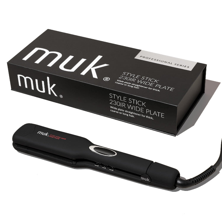 muk Style Stick 230IR Wide Plate - Infra Red Hair Straightener Iron by Muk - On Line Hair Depot