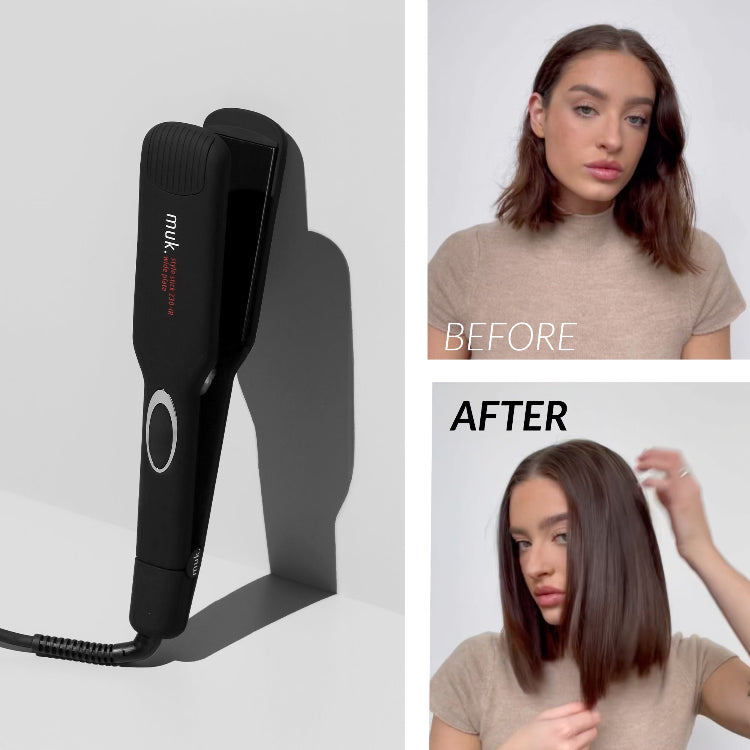 muk Style Stick 230IR Wide Plate - Infra Red Hair Straightener Iron by Muk - On Line Hair Depot