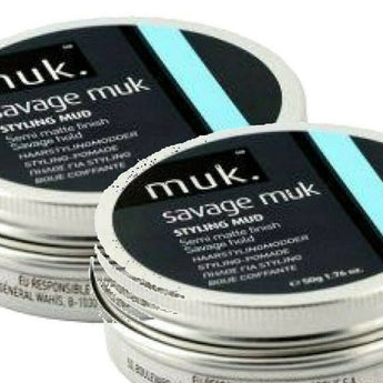 SAVAGE MUK STYLING MUD DUO 2 x 95gm by MUK hard hold Australian Stockists Stock Muk Haircare - On Line Hair Depot