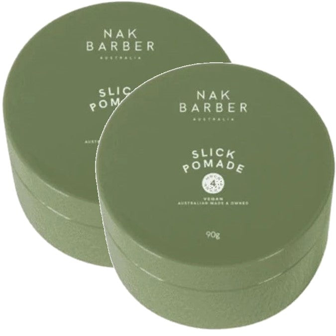 Nak Barber Slick Pomade - High Shine Polish Light Hold 90g x 2 - On Line Hair Depot