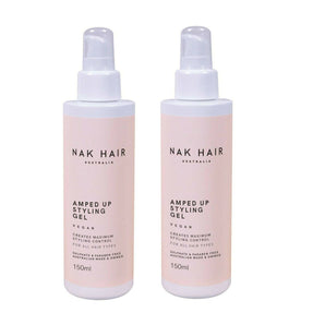Nak Amped Up Styling Gel Texture Control Humidity Resistant 150ml x 2 Nak - On Line Hair Depot
