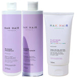 Nak Blonde Shampoo Conditioner & Platinum Blonde Treatment Trio Pack VEGAN Nak - On Line Hair Depot