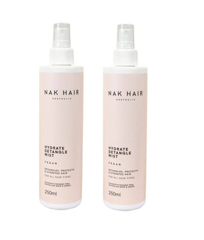 NAK Hydrate Detangle Mist detangles protects and Hydrates 250ml x 2 Nak - On Line Hair Depot