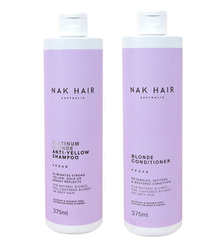 Nak Platinum Blonde Shampoo and Conditioner 375ml Duo Nak - On Line Hair Depot