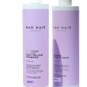 Nak Platinum  Blonde Shampoo Conditioner 100ml Travel Size Duo Nak - On Line Hair Depot