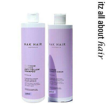 Nak Platinum  Blonde Shampoo Conditioner 100ml Travel Size Duo Nak - On Line Hair Depot