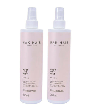 Nak Root Lift mist Amplifies Volume body and bounce in all hair texture 250ml x 2 Nak - On Line Hair Depot