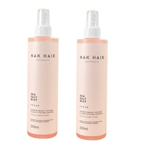 Nak Sea Salt mist Creates Beach Texture and Light Styling Control  250ml x 2 - On Line Hair Depot