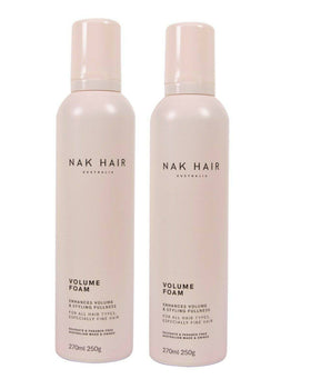 Nak Volume Foam Enhances styling and Volume Fullness 270ml x 2 Nak - On Line Hair Depot