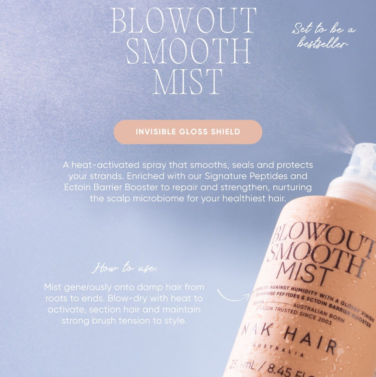 NAK Blowout Smooth Mist 250ml - On Line Hair Depot