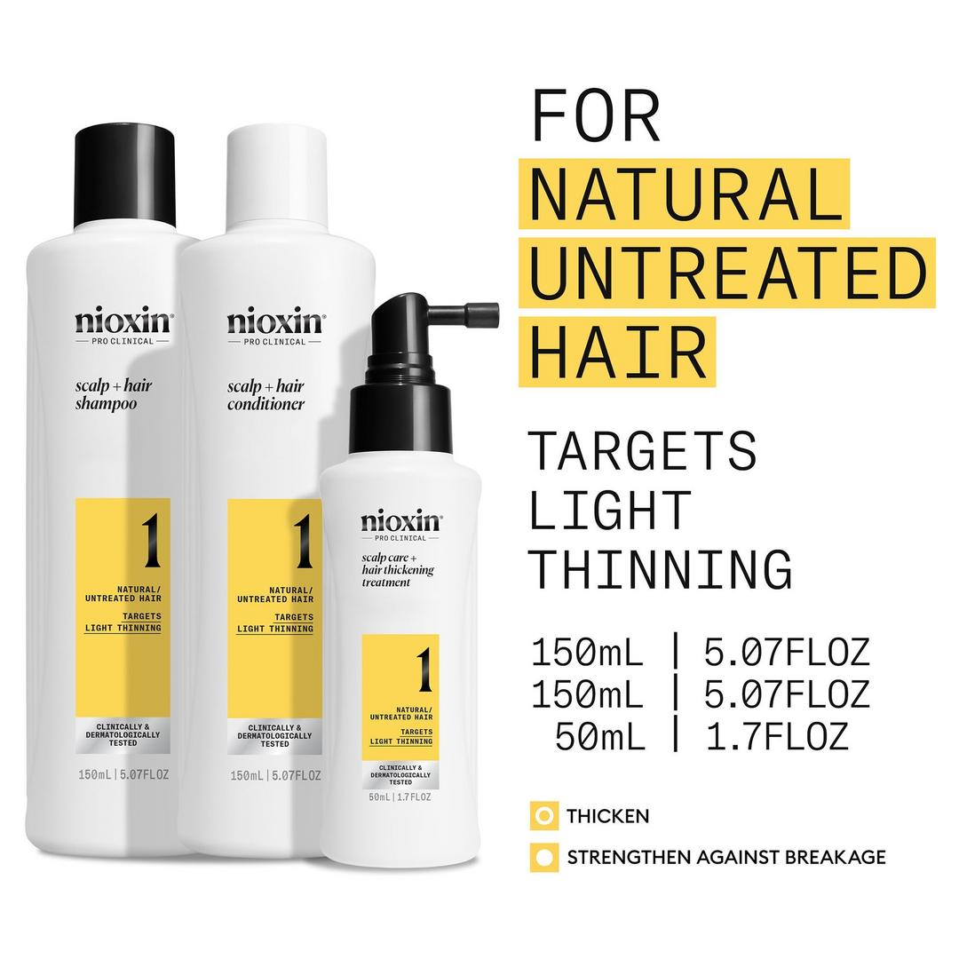 Nioxin System 1 Starter Kit for natural hair with light thinning - On Line Hair Depot