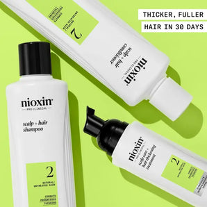 Nioxin System 2 Shampoo and Conditioner Duo 1000ml of Each for Natural Hair with Progressed Thinning - On Line Hair Depot