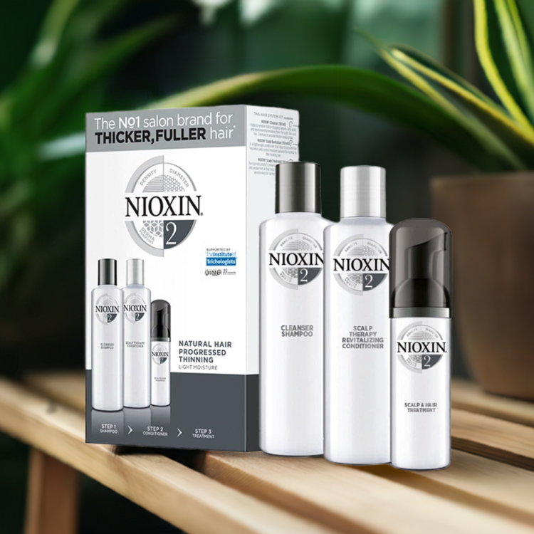 Nioxin System 2 Trial Kit for Natural Hair with Progressed Thinning - On Line Hair Depot
