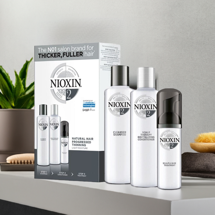 Nioxin System 2 Trial Kit for Natural Hair with Progressed Thinning - On Line Hair Depot