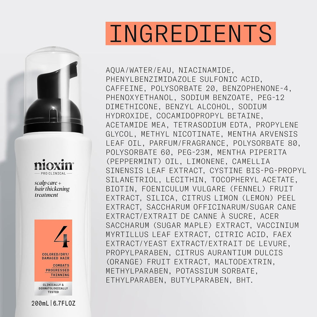 Nioxin System 4 Scalp & Hair Thickening Treatment for colored hair with progressed thinning - On Line Hair Depot