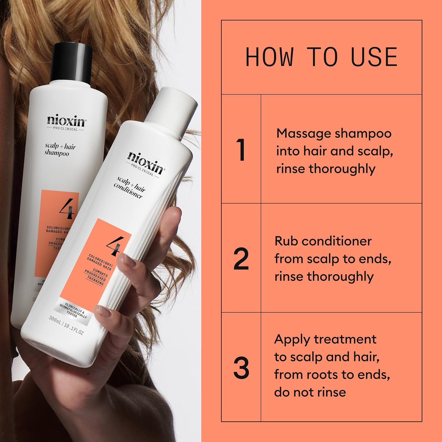 Nioxin System 4 Trial Kit  for colored hair with progressed thinning - On Line Hair Depot