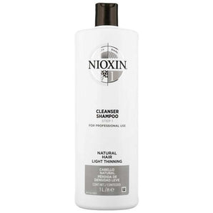 Nioxin Professional System 1 Cleanser Shampoo 1000ml Fine Hair Normal to Thin Looking Nioxin Professional - On Line Hair Depot
