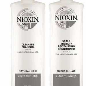 Nioxin Professional System 1 Cleanser Shampoo & Revitalising Conditioner Litre Duo Natural Light Thinning Nioxin Professional - On Line Hair Depot