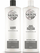 Nioxin Professional System 1 Cleanser Shampoo & Revitalising Conditioner Litre Duo Natural Light Thinning Nioxin Professional - On Line Hair Depot