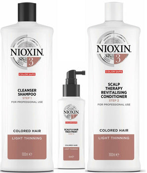 Nioxin Professional System 3 Cleanser Shampoo, Revitalizing Conditioner & Scalp Treat Trio Nioxin Professional - On Line Hair Depot