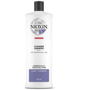 Nioxin System 5 Cleanser Shampoo 1000ml for chemically treated hair hair Light thinning - On Line Hair Depot