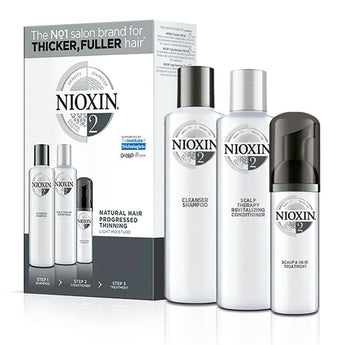 Nioxin System 2 Kit for Natural Hair Progressed Thinning Full Size Nioxin Professional - On Line Hair Depot