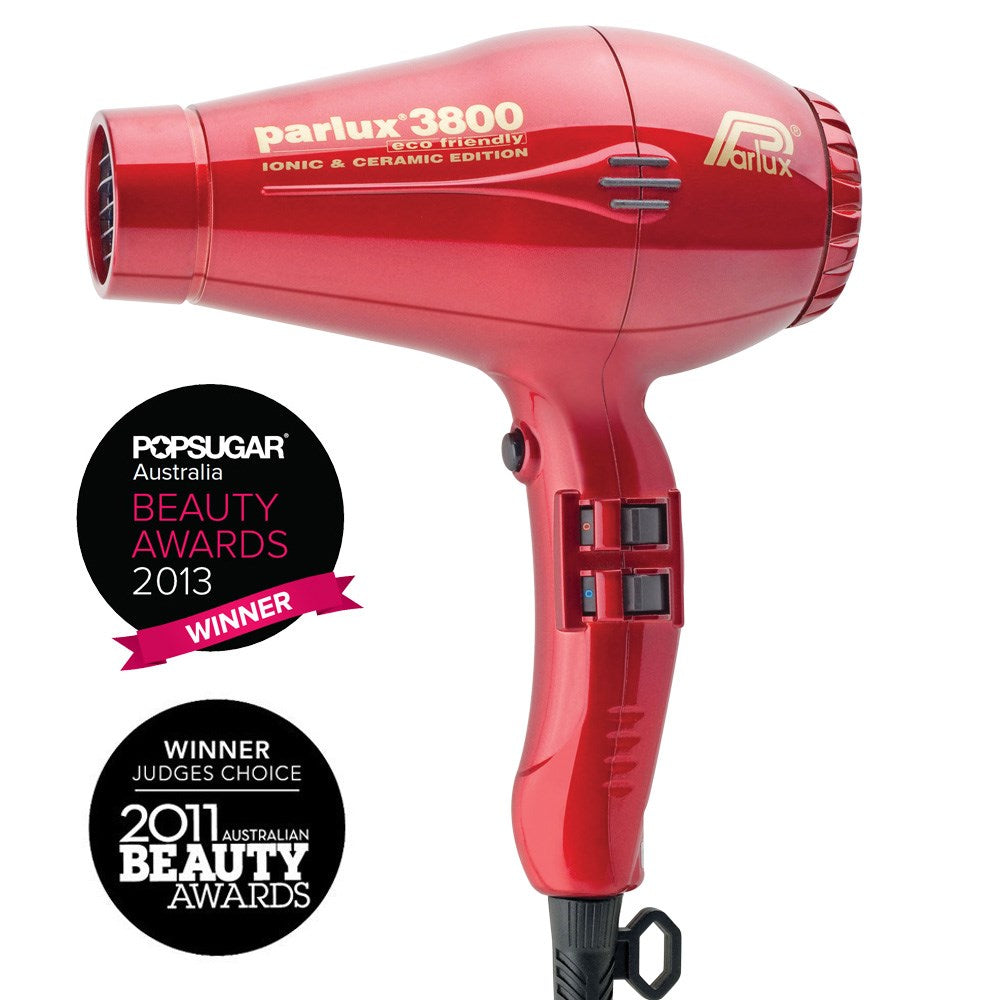 Parlux 3800 Eco Friendly Ionic and Ceramic Hair Dryer 2100W - Red