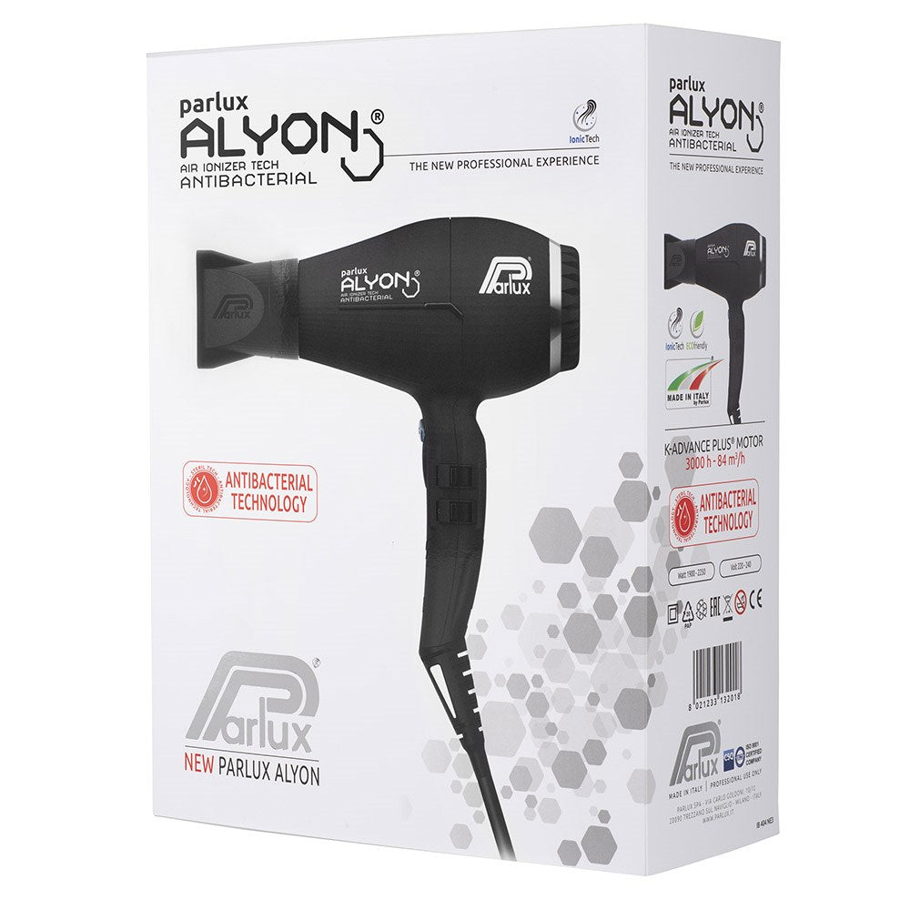 Parlux Alyon Air Ionizer Tech Hair Dryer 2250w Matt Black