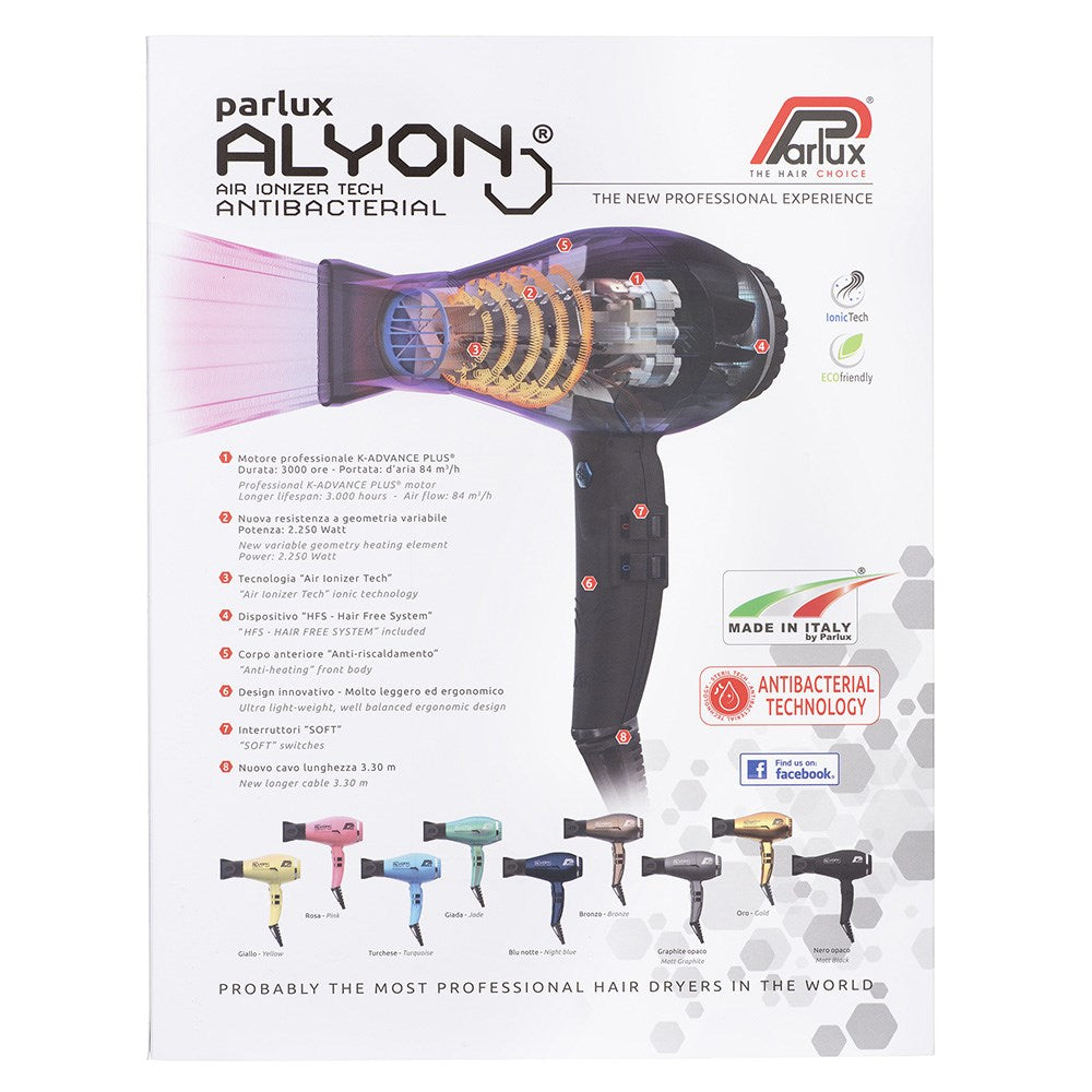 Parlux Alyon Air Ionizer Tech Hair Dryer 2250w 