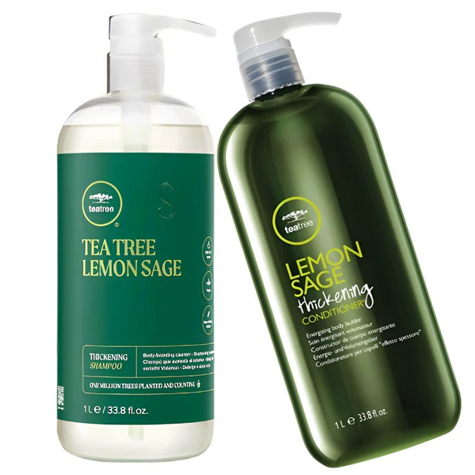 Paul Mitchell Tea Tree Lemon Sage Thickening Shampoo, Conditioner  1lt Duo - On Line Hair Depot
