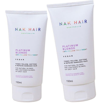 Nak Platinum Blonde Anti-Yellow Treatment Tones, Softens & Repairs 150ml x 2 Nak - On Line Hair Depot