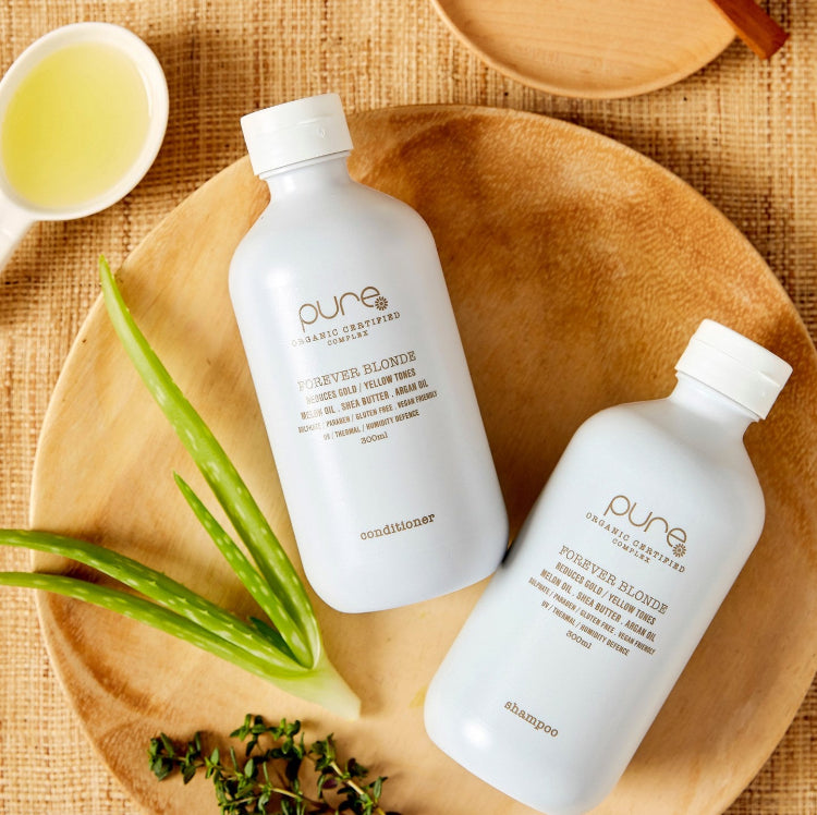 Pure Forever Blonde Shampoo and Conditioner 300ml Duo Reduces Gold/Yellow Tones - On Line Hair Depot