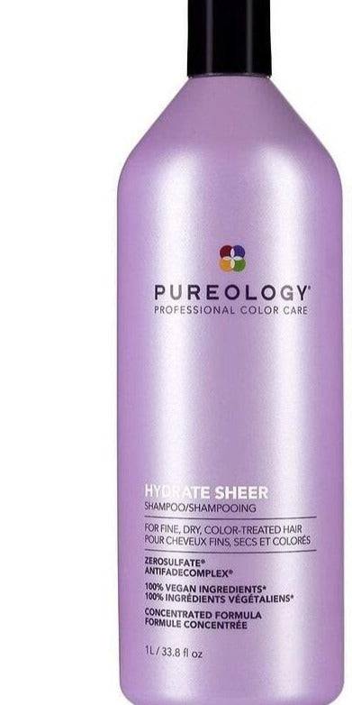 Pureology Hydrate Sheer Shampoo 1lt hydrates fine dry, color-treated hair - On Line Hair Depot