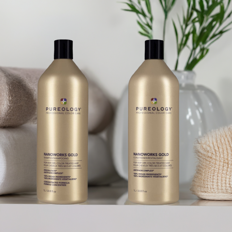 Pureology Nanoworks Gold 1lt Duo Restores and Strengthens Hair - On Line Hair Depot