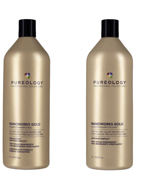 Pureology Nanoworks Gold Shampoo and Conditioner 1000ml Duo Pureology - On Line Hair Depot