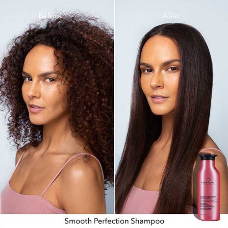 Pureology Smooth Perfection 250ml Duo lessens frizz in textured & straight hair - On Line Hair Depot