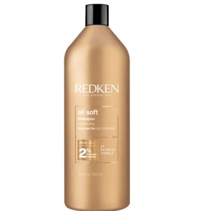 Redken All Soft Shampoo 1 Litre for Dry, Brittle Hair in need of Moisture - On Line Hair Depot