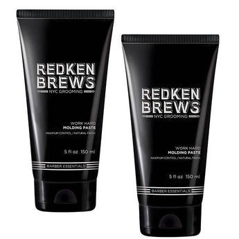 Redken Brews For Men - Men Work Hard Molding Paste Maximum Control 150ml DUO Pack - On Line Hair Depot