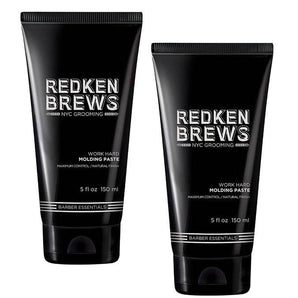 Redken Brews For Men - Men Work Hard Molding Paste Maximum Control 150ml DUO Pack Redken 5th Avenue NYC - On Line Hair Depot